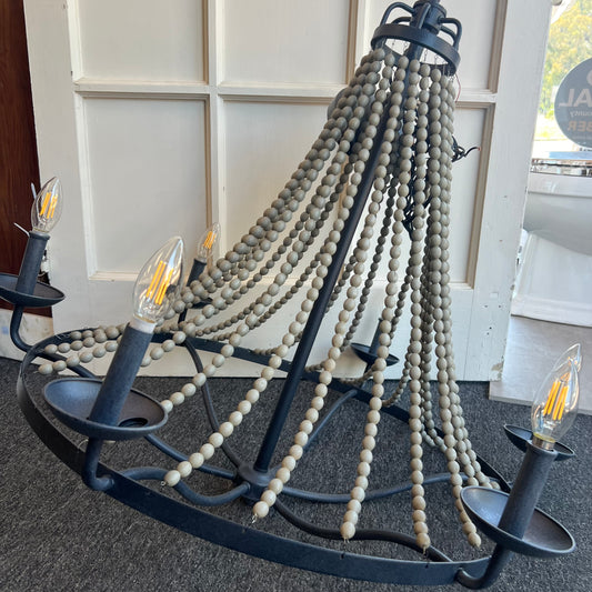 French Country Driftwood Chandelier- 6 Light