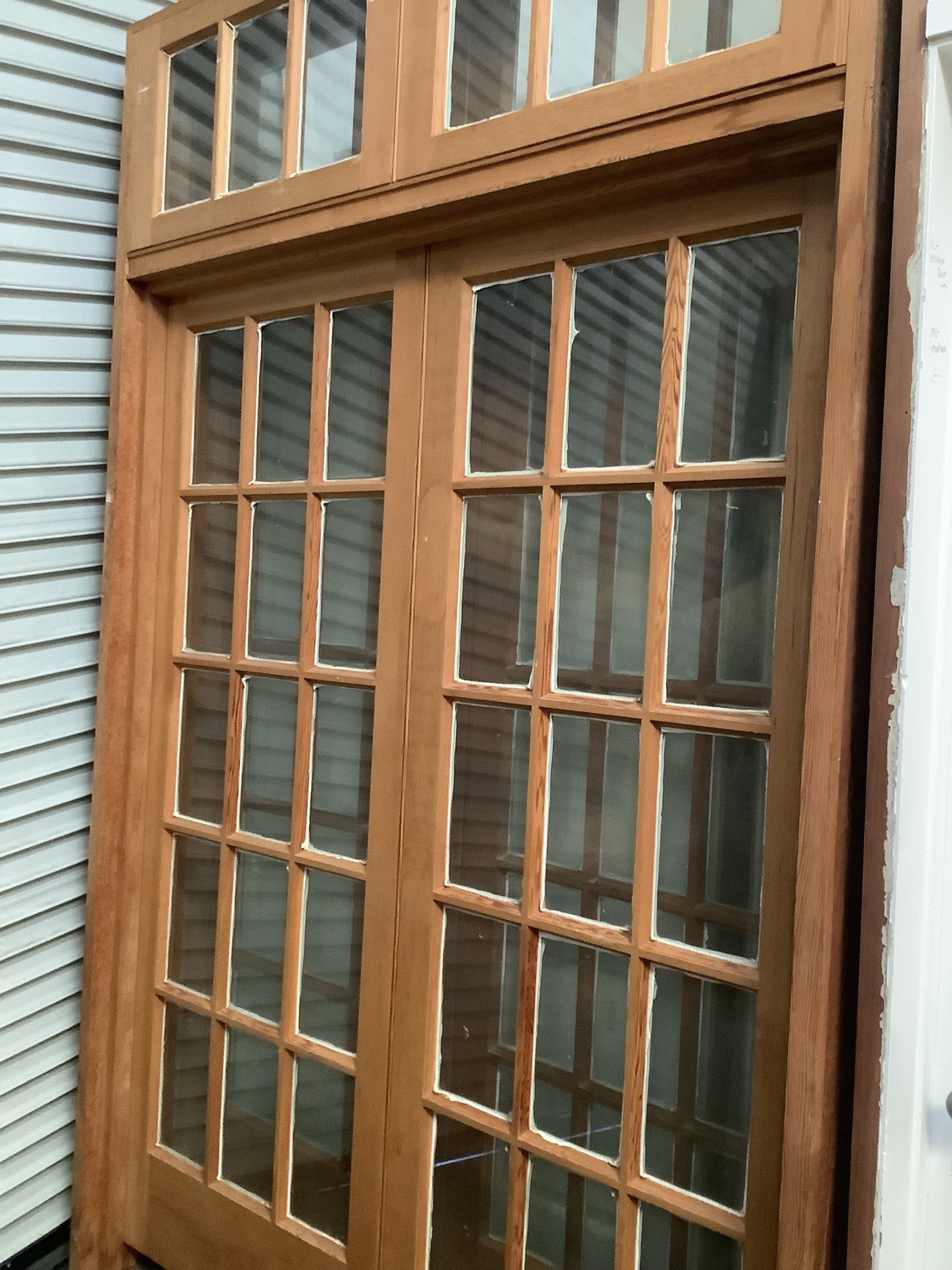 Unfinished Fir French Door with Transom