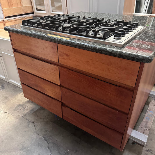 Cherry Wood Culinary Island with built in stovetop
