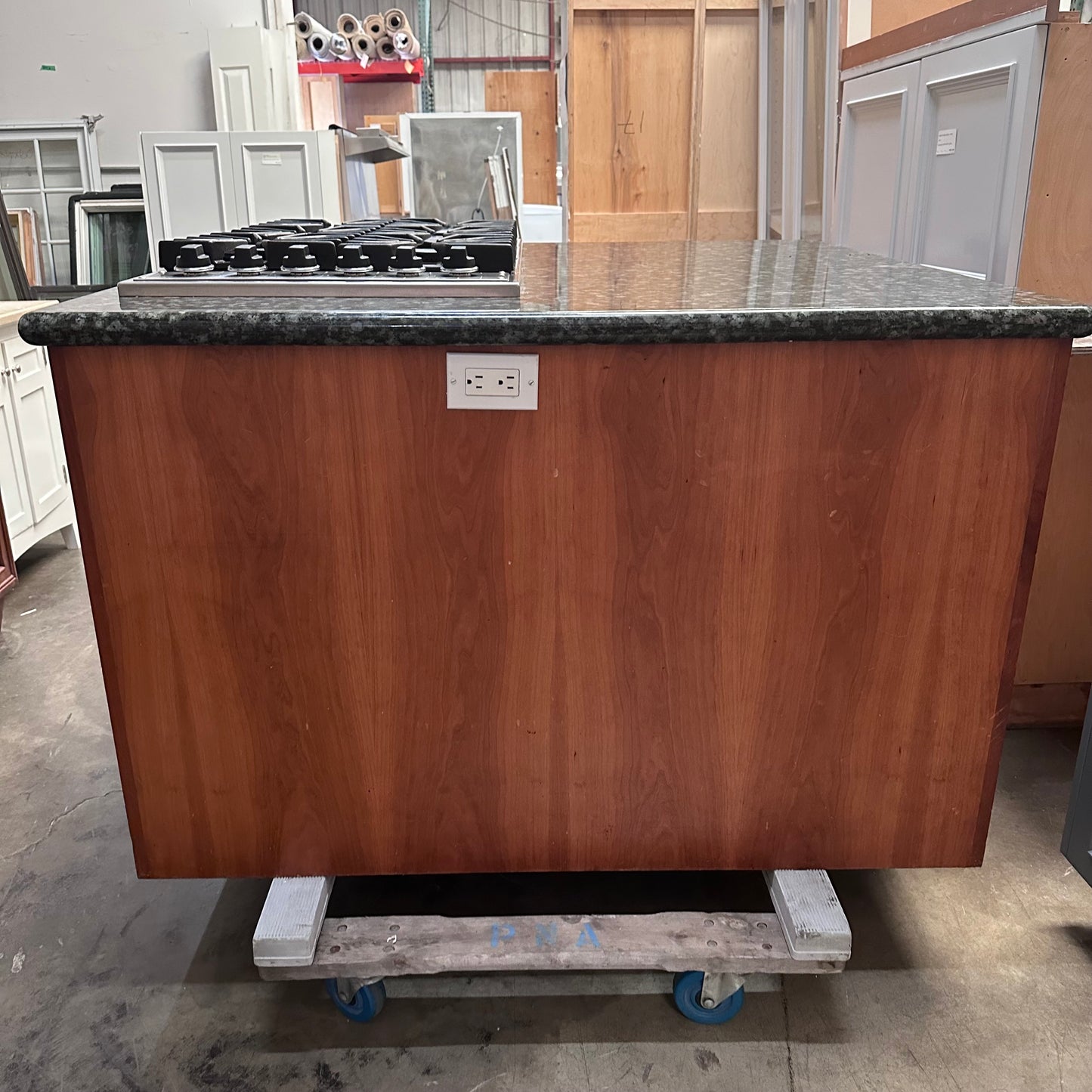 Cherry Wood Culinary Island with built in stovetop