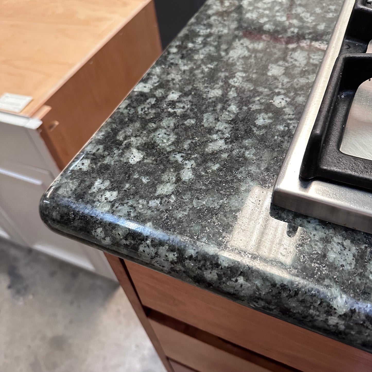 Cherry Wood Culinary Island with built in stovetop