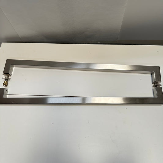 Stainless steel back-to-back door pulls