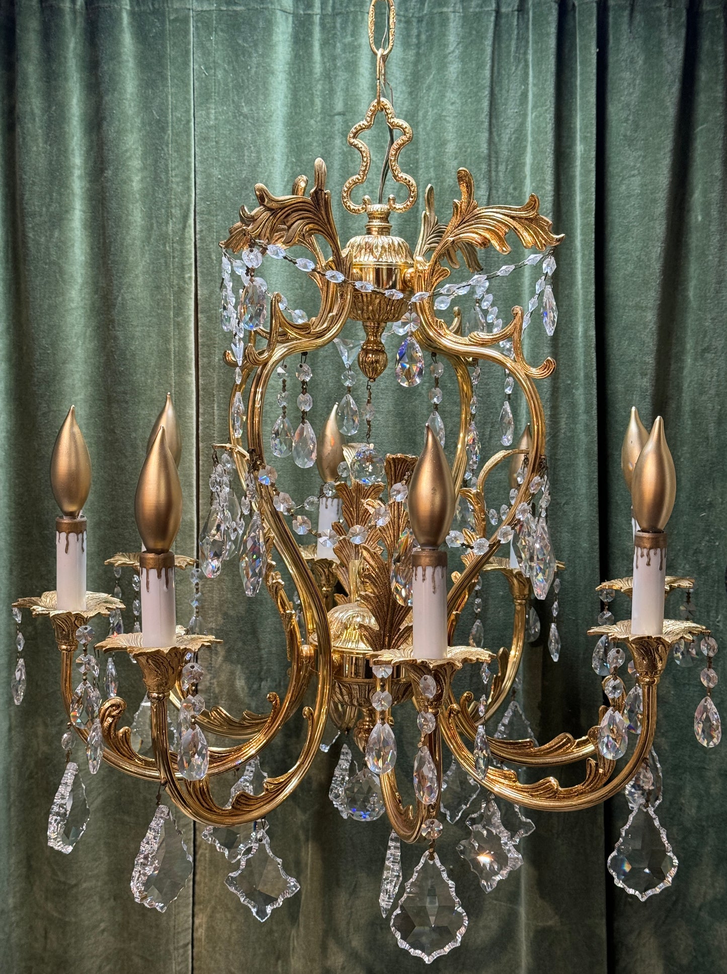 Antique French Bronze Chandelier
