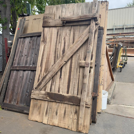 salvage redwood barn door