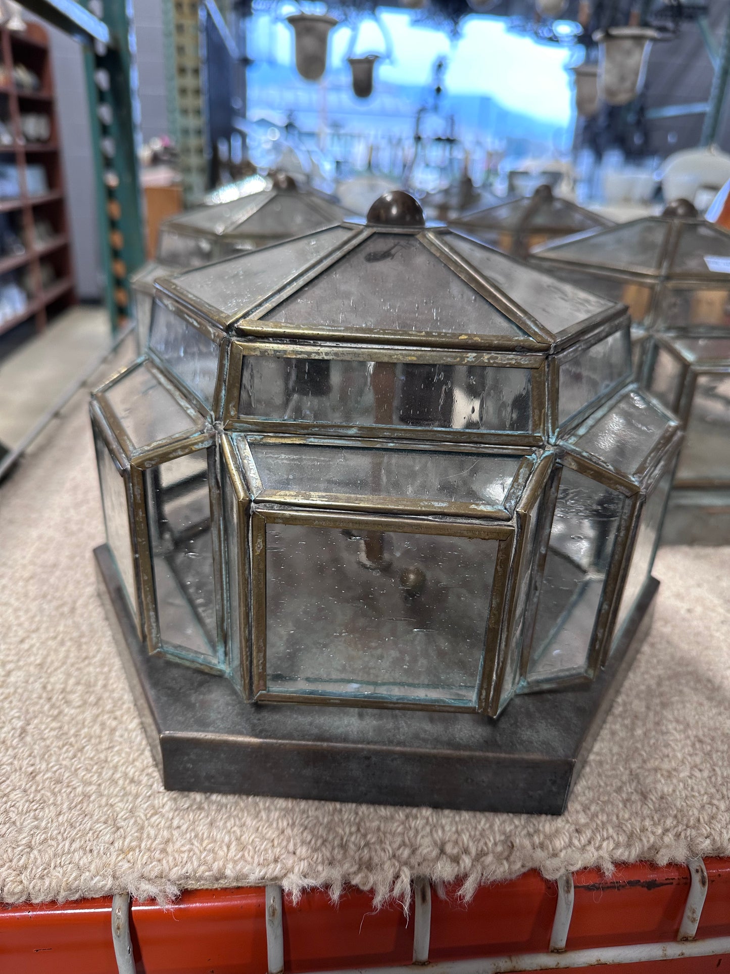 Hexagonal Flush Mount Ceiling Light