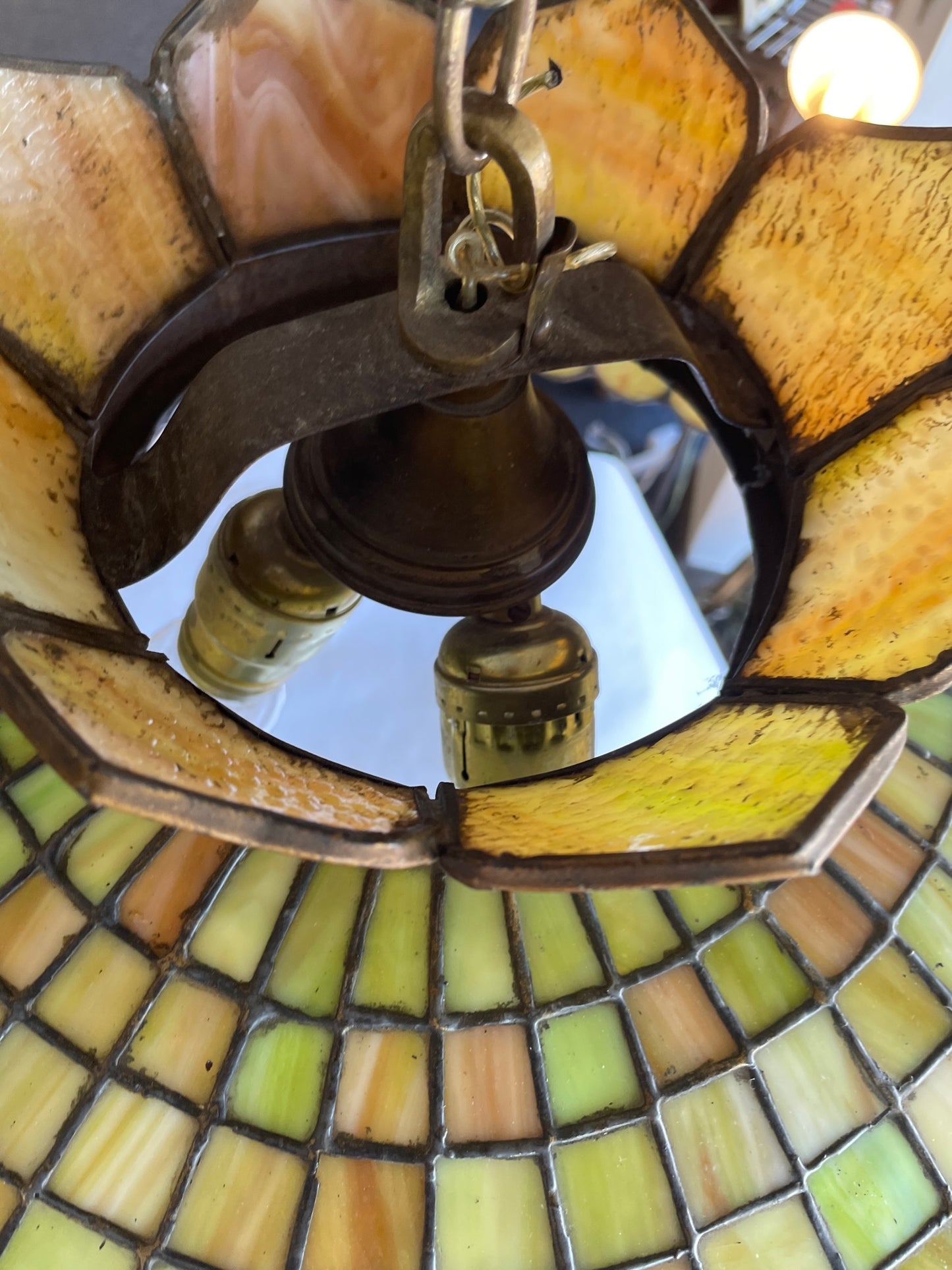Leaded Glass Chandelier