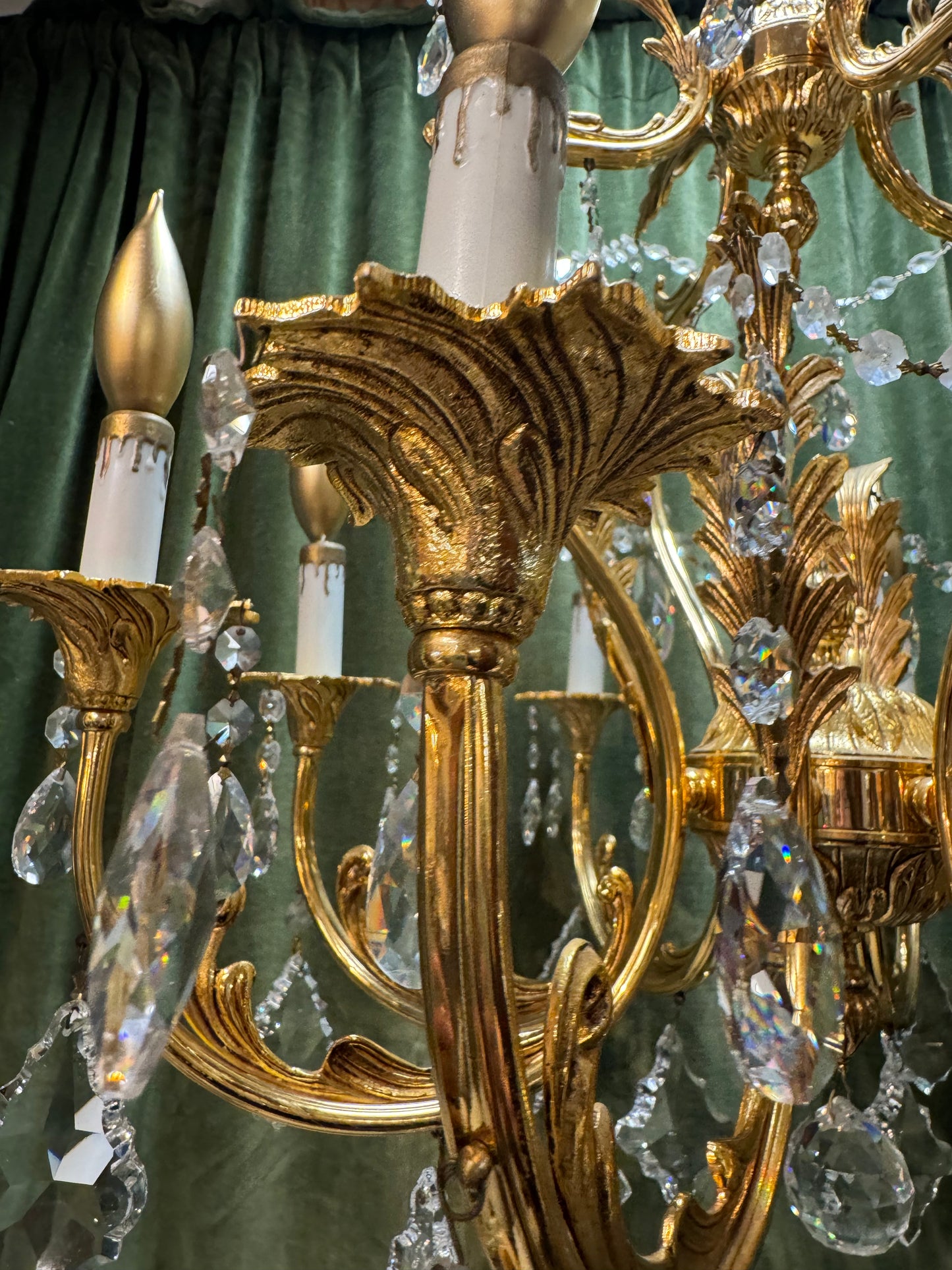 Antique French Bronze Chandelier