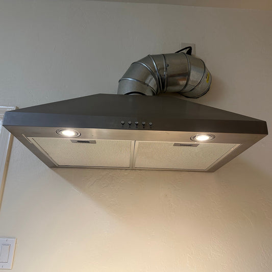 salvaged fume hood stove range hood
