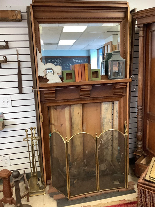 reclaimed salvage antique wood fireplace mantle 1900
