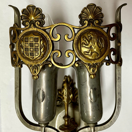 antique 1920s spanish revival sconces brass copper