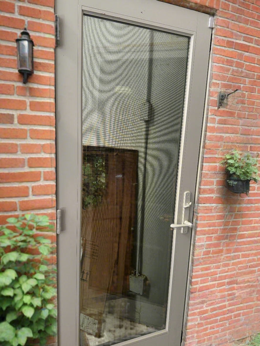 salvage exterior french door with glass double paned aluminum