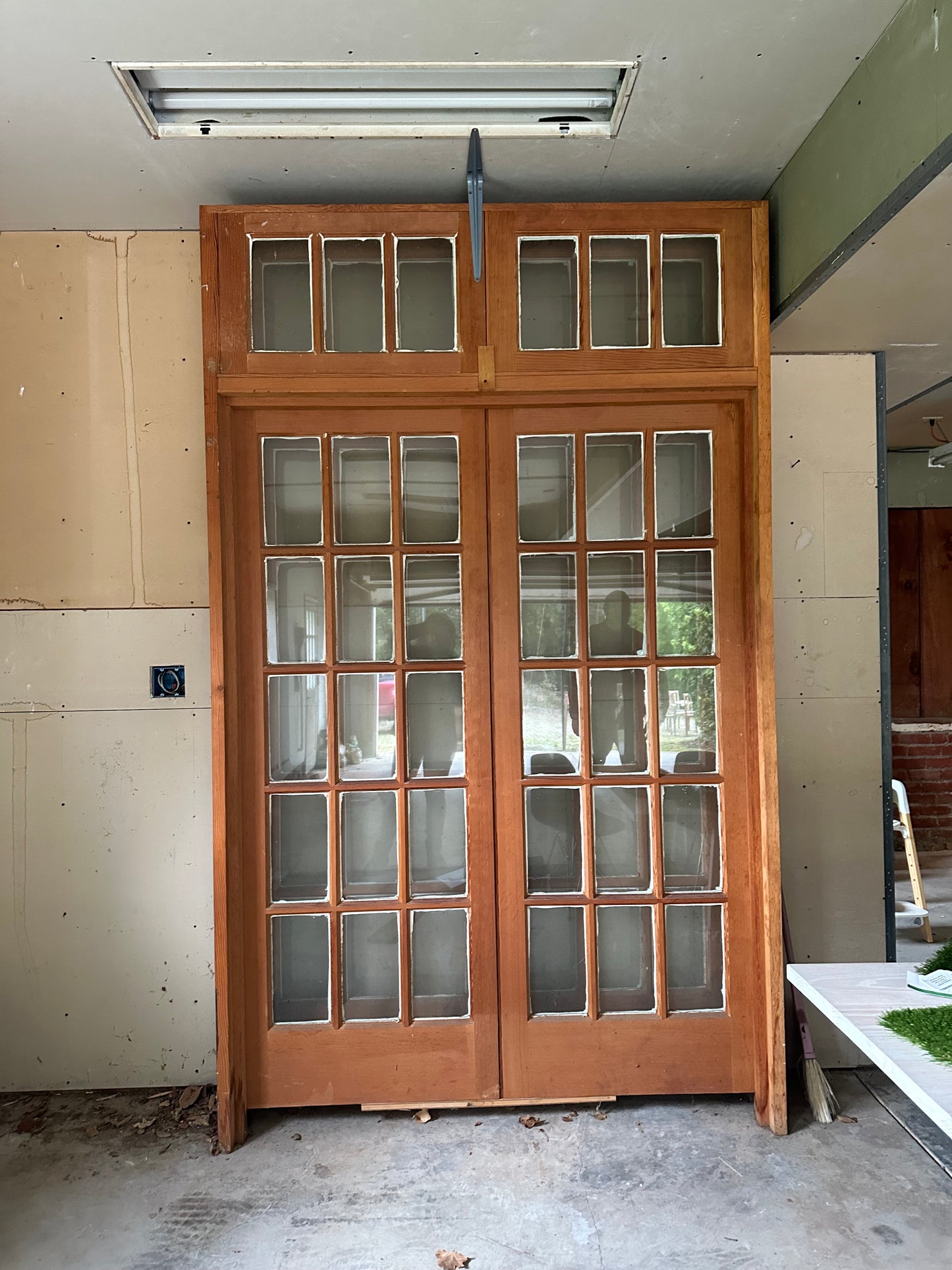 Unfinished Fir French Door with Transom