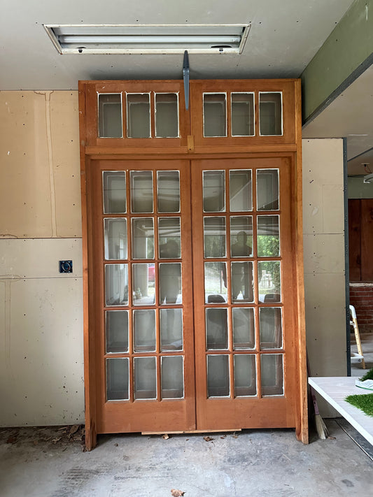 Unfinished Fir French Door with Transom