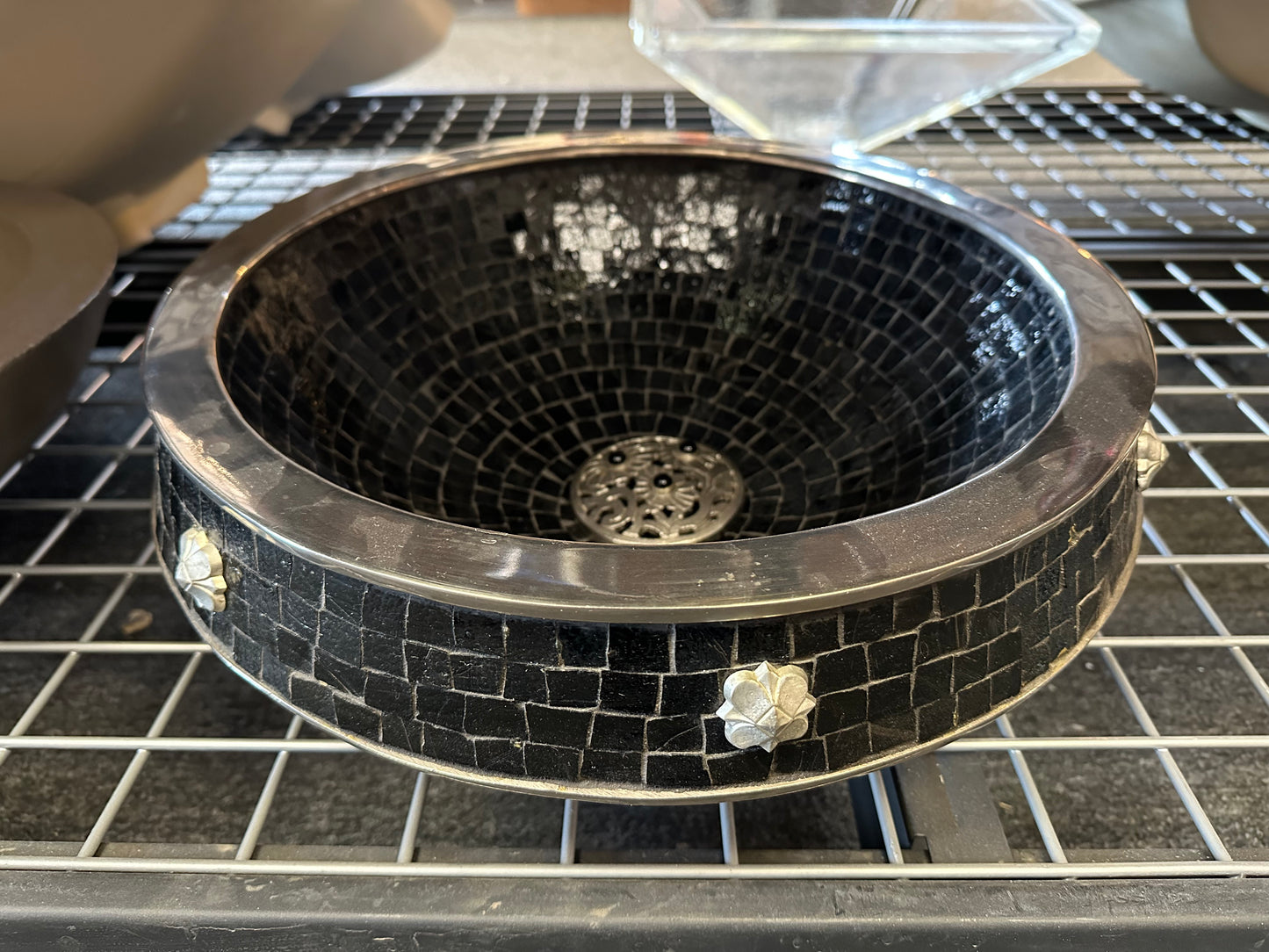 Black Mosaic Sink