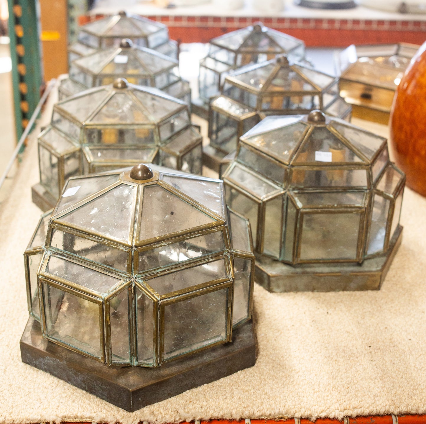 Hexagonal Flush Mount Ceiling Light