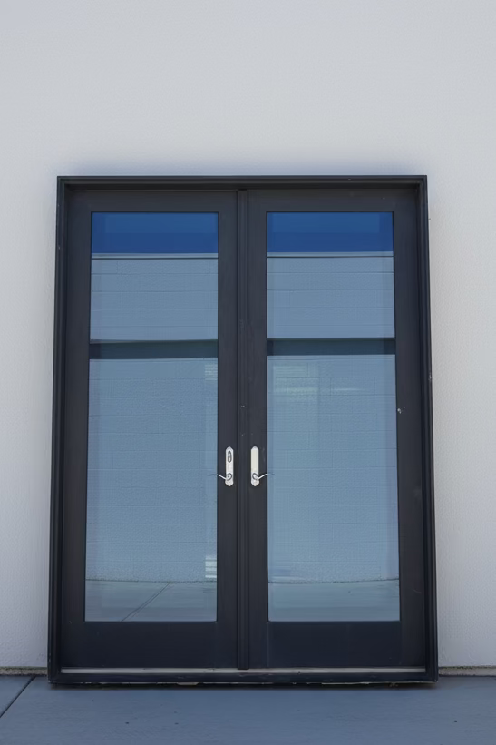 Aluminum clad, full lite french doors