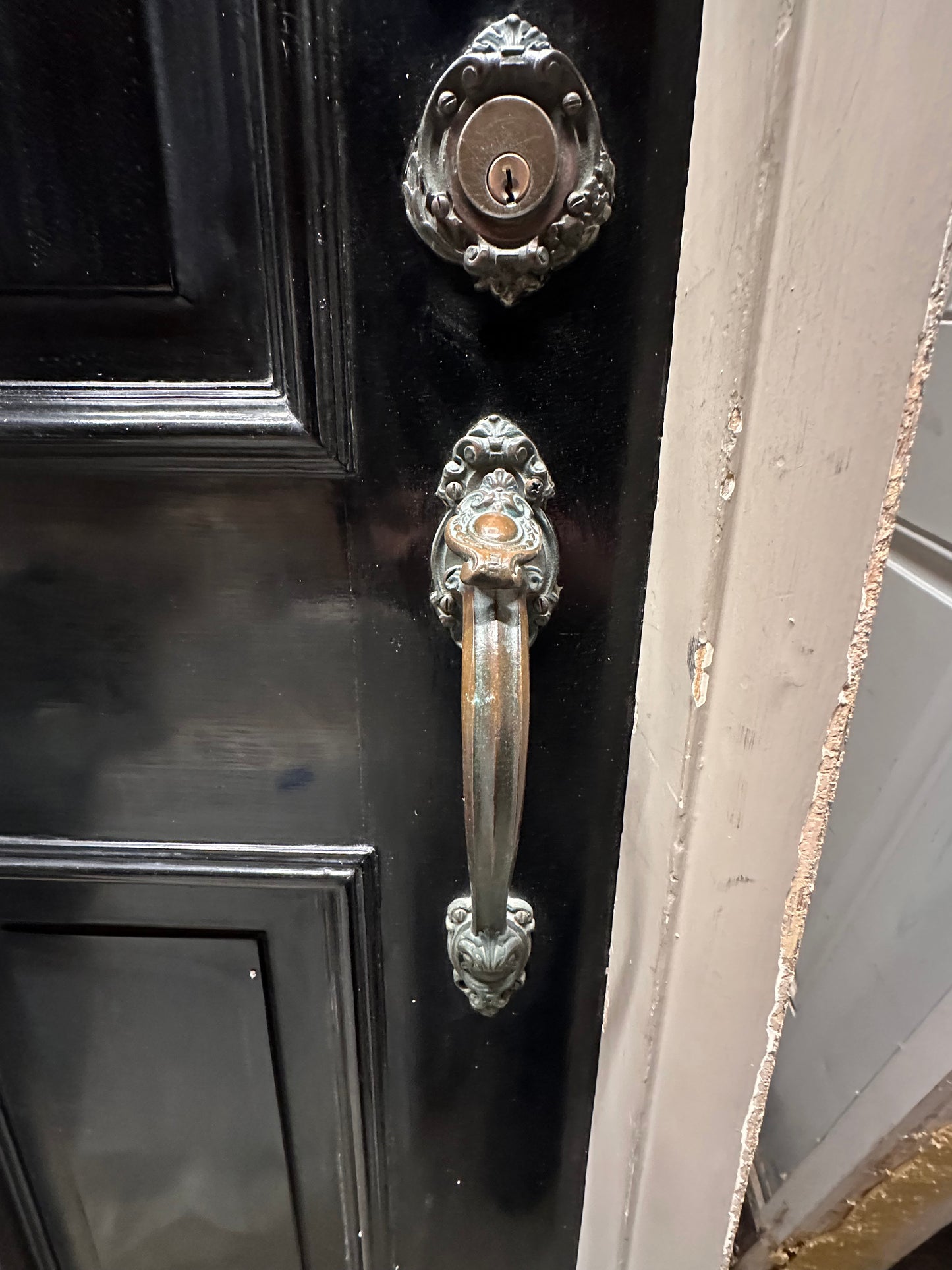 Black 6-Panel Colonial Exterior Entry Door