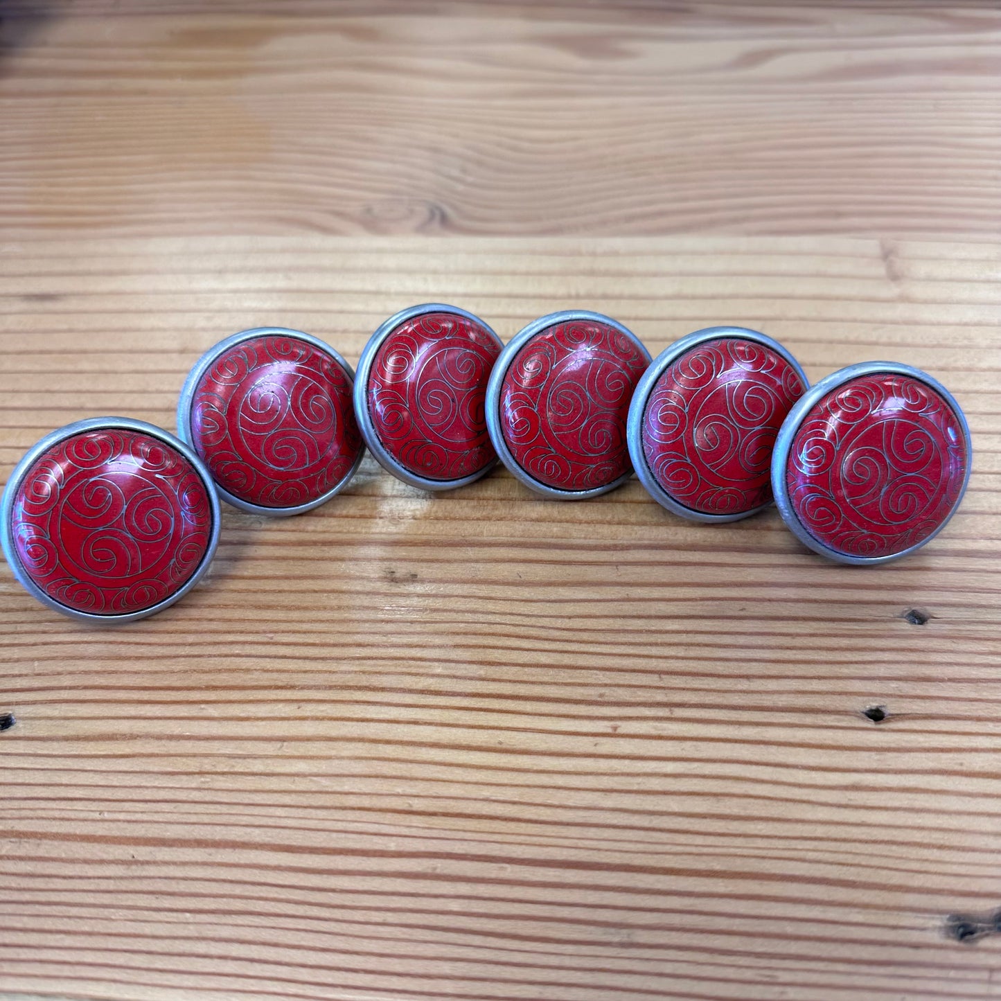 Vintage Red Swirl Knobs