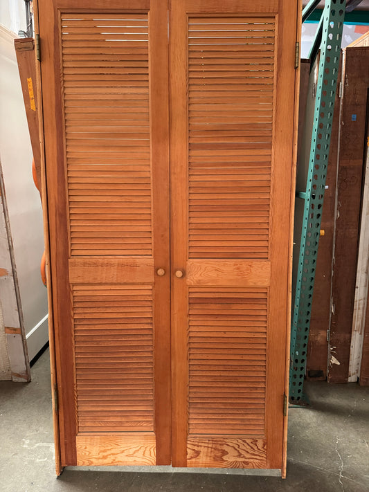 Fir Louvered Double Doors