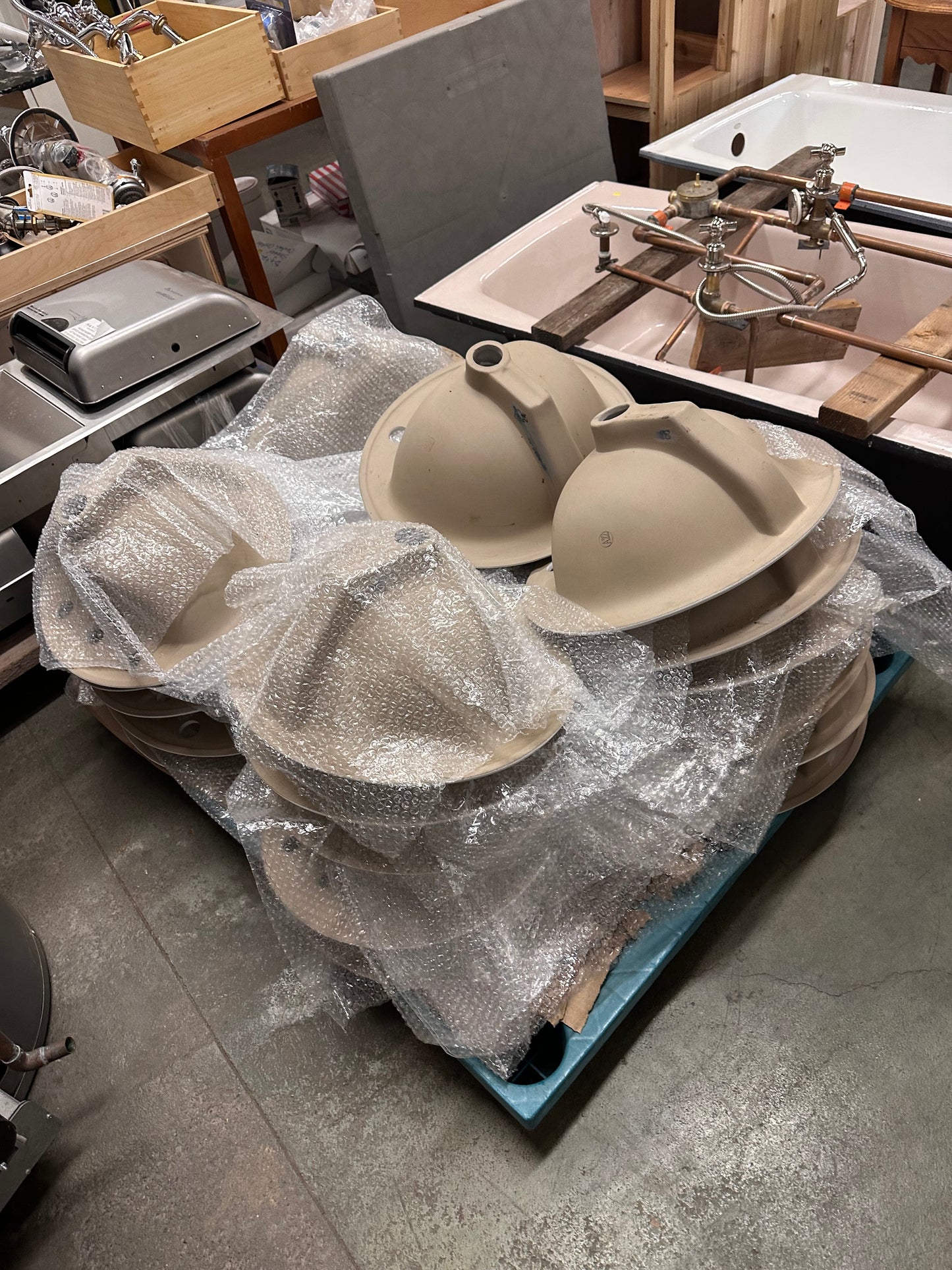 Porcelain over mount sinks