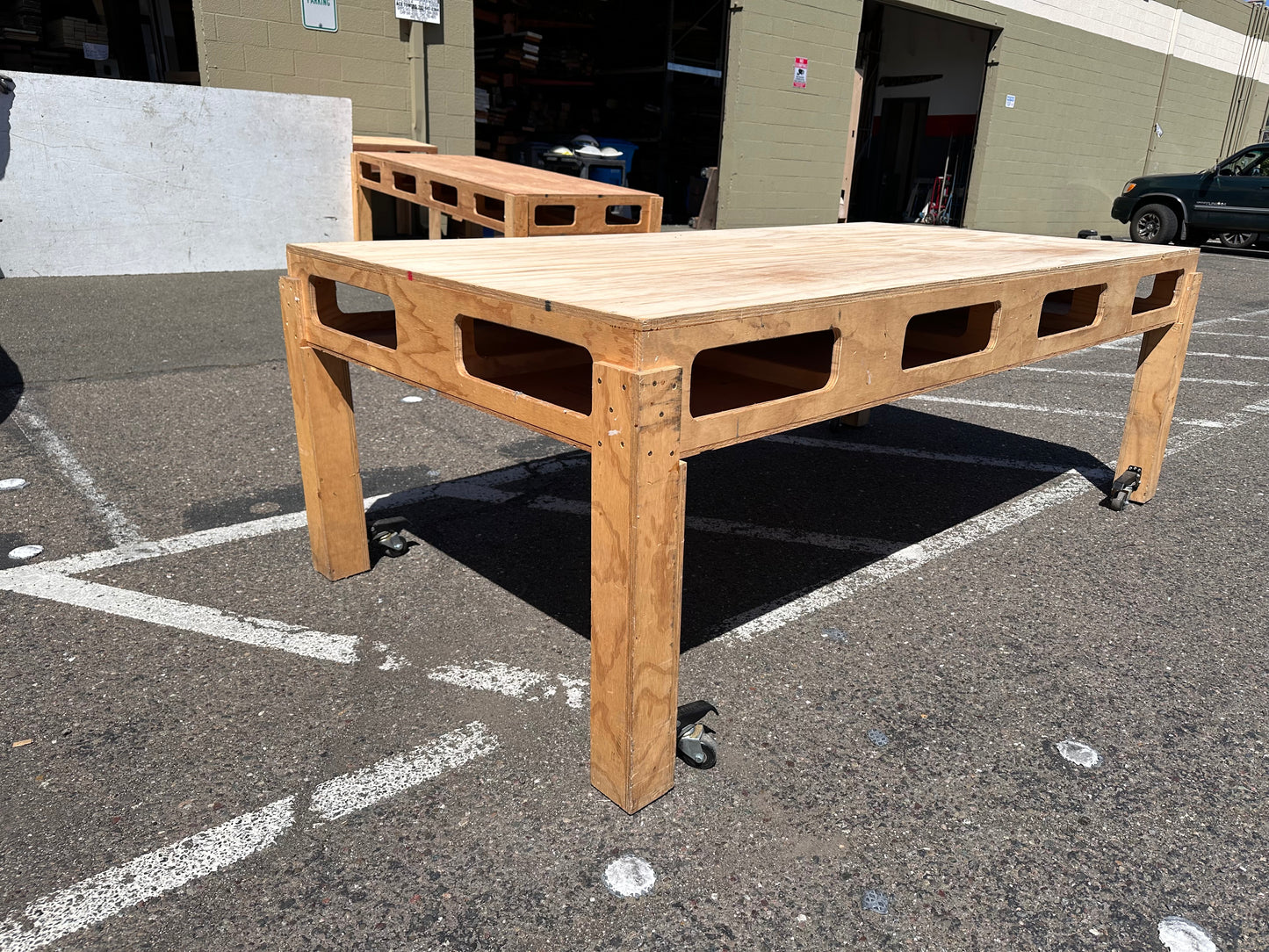 Plywood work tables