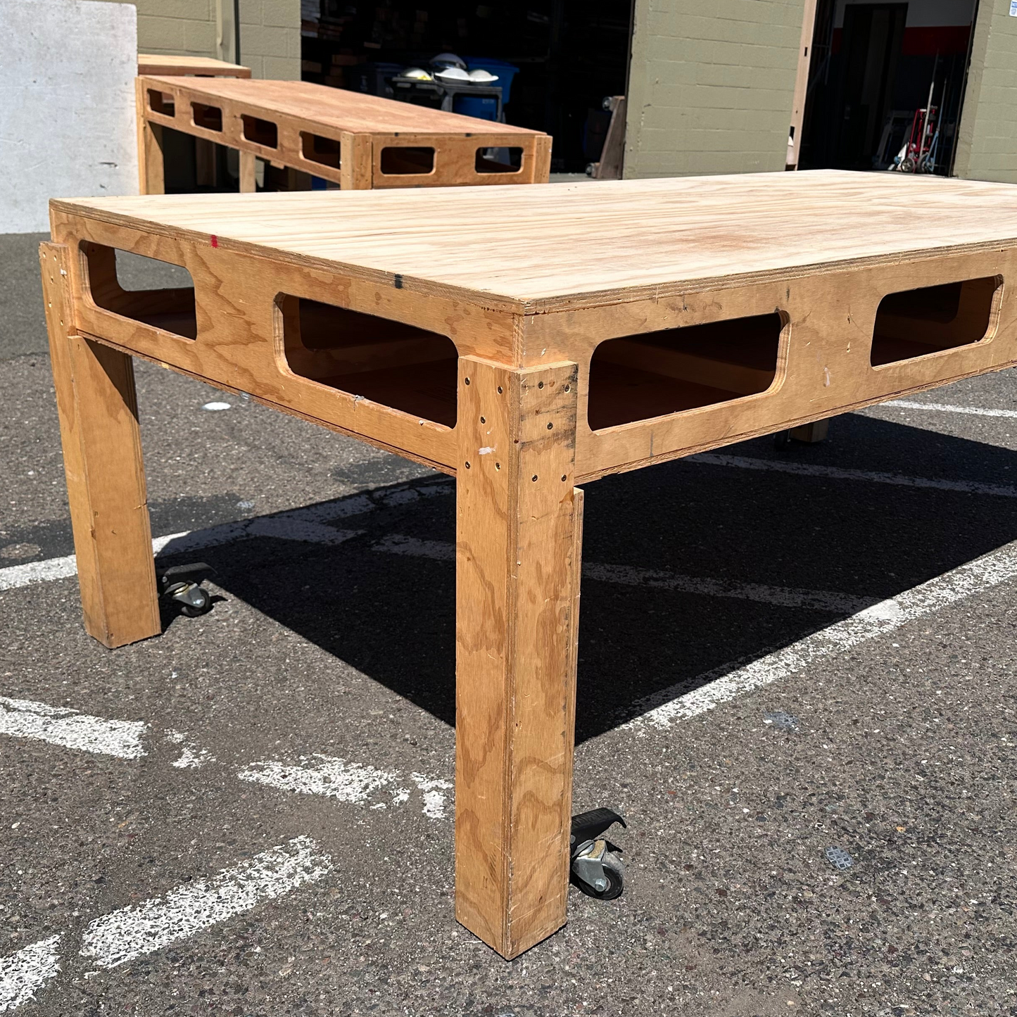 Plywood work tables
