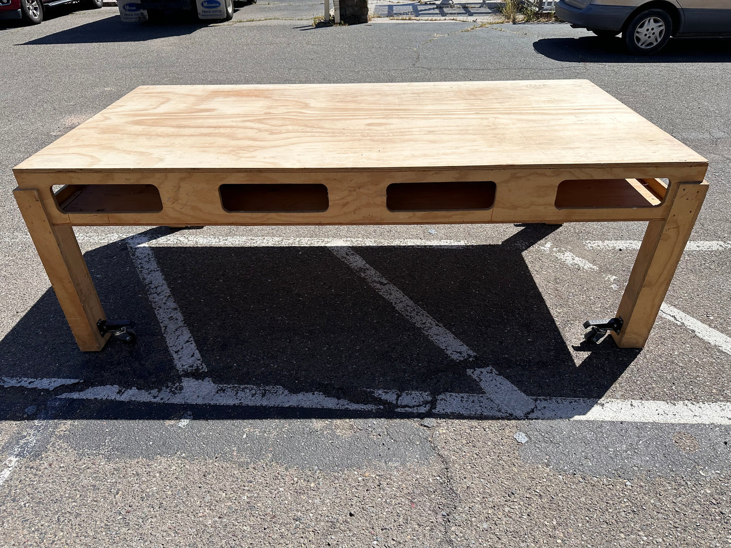 Plywood work tables