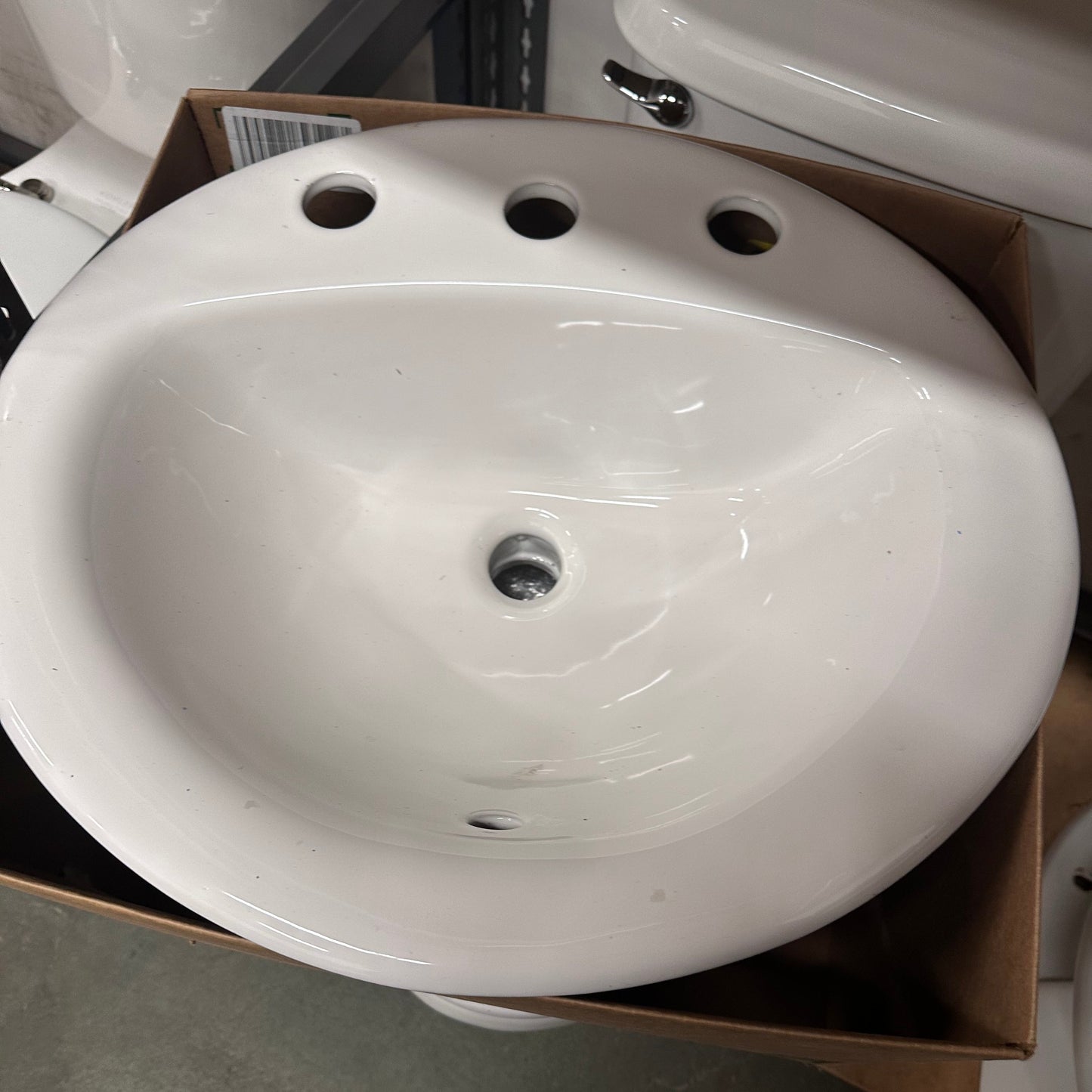 Porcelain over mount sinks