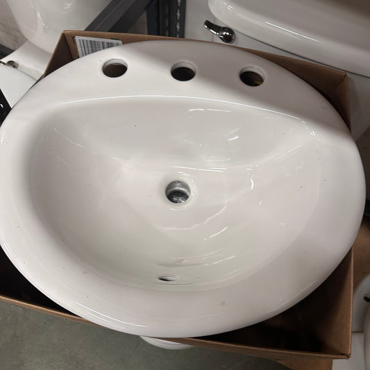 Porcelain over mount sinks