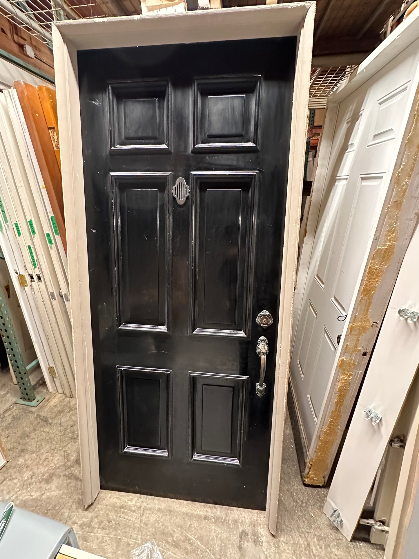 Black 6-Panel Colonial Exterior Entry Door