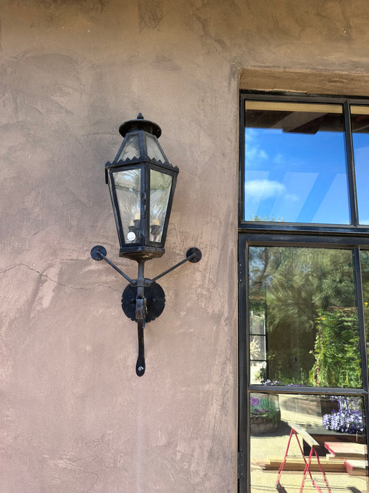 Small Spanish Revival Exterior Sconce With 3 Lights
