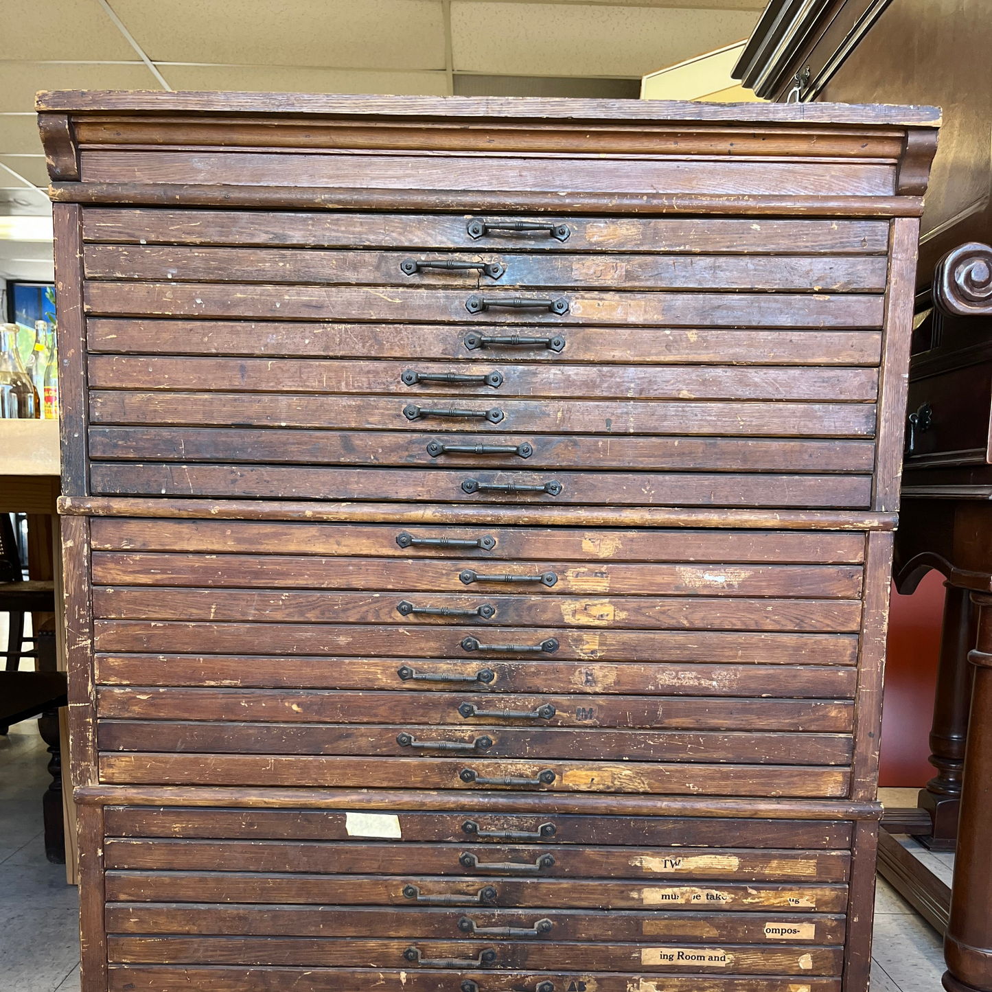 Antique Typesetters Cabinet