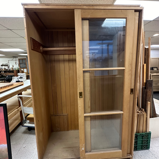 Cedar wood closet with glass sliding door