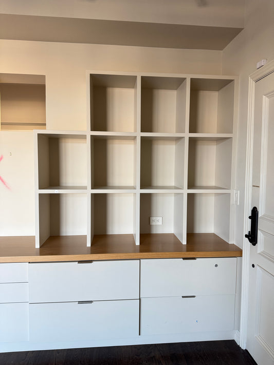 Desk with cubby storage