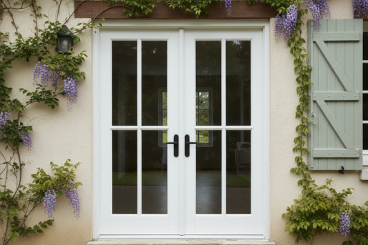 4 lite glass french doors