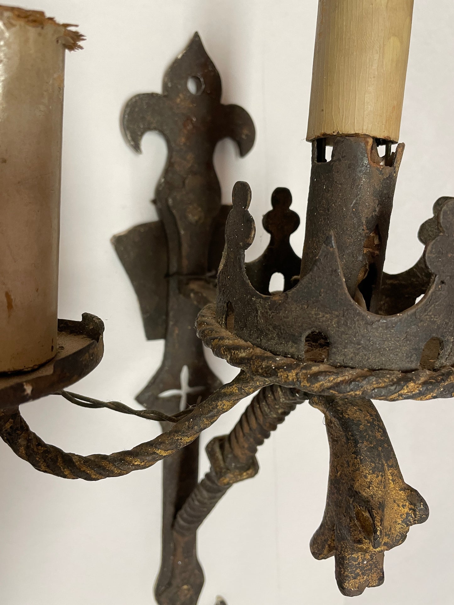 Hand Forged Iron Sconces with Dragon Detail