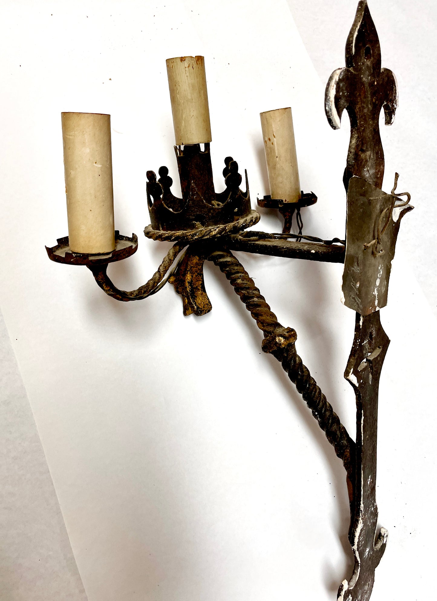 Hand Forged Iron Sconces with Dragon Detail