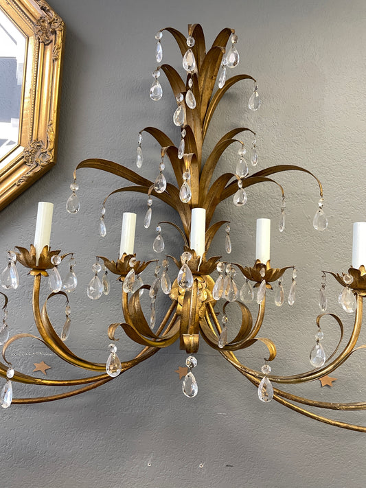 mid century gilted italian sconce vintage salvage