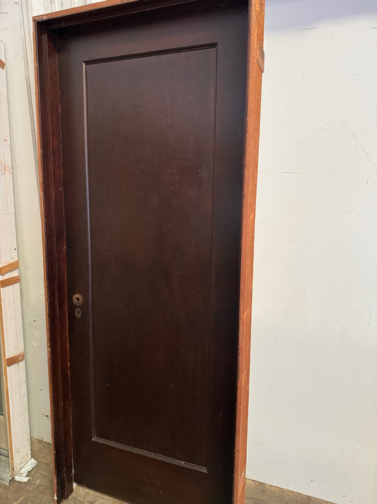 antique salvage wood dark stained fir door
