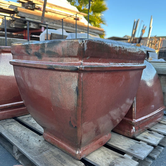 Red Glazed Planter Pots